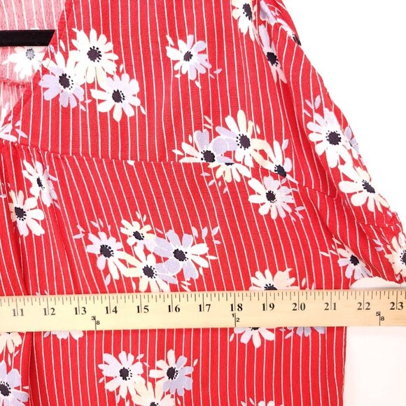 Madewell Rhyme Top in Daisy Society Blouse Size XS Flowy Drape Style Oversized - Picture 10 of 13